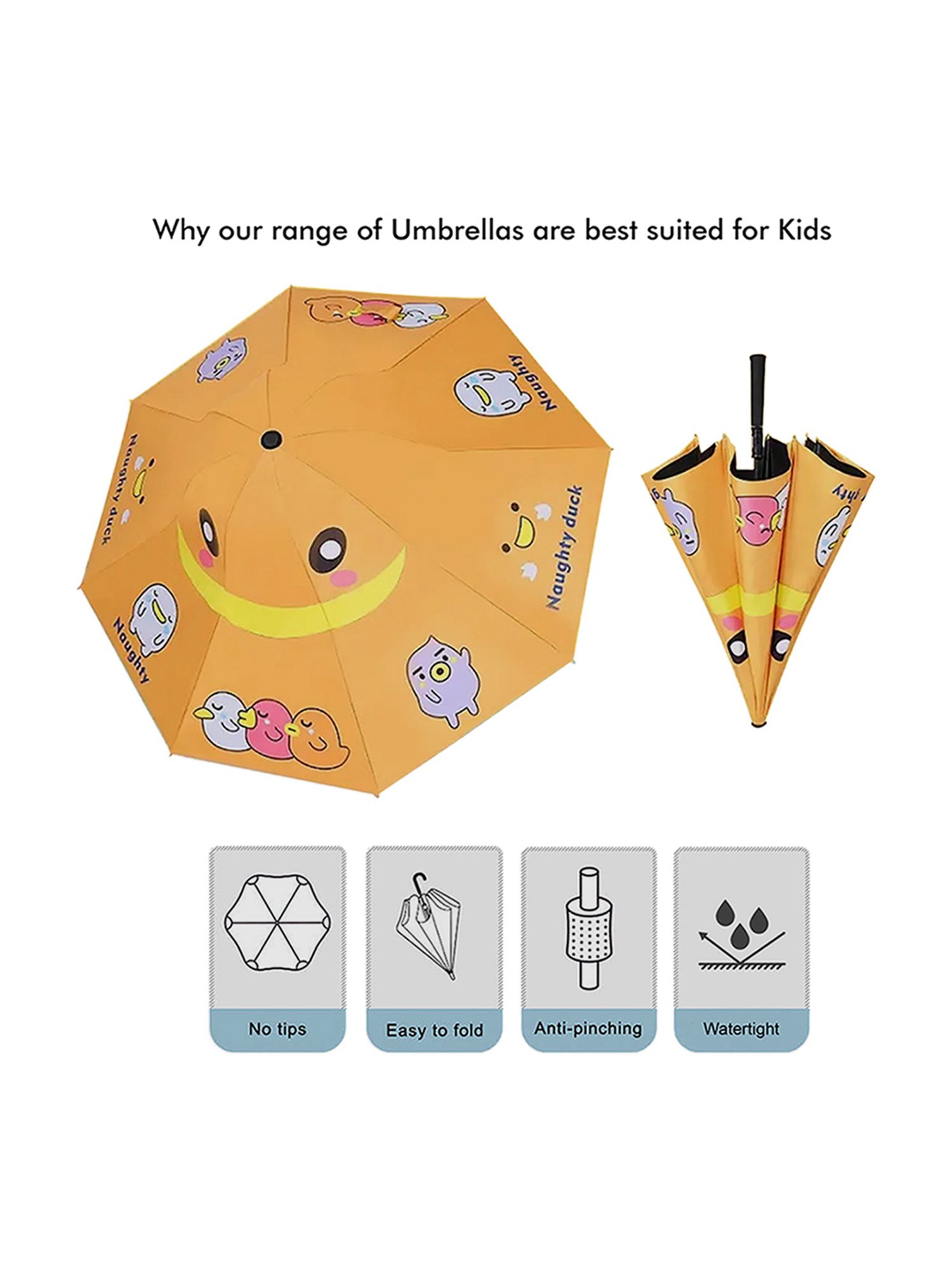 Little Surprise Box LLP Orange Polyester Kids Umbrella
