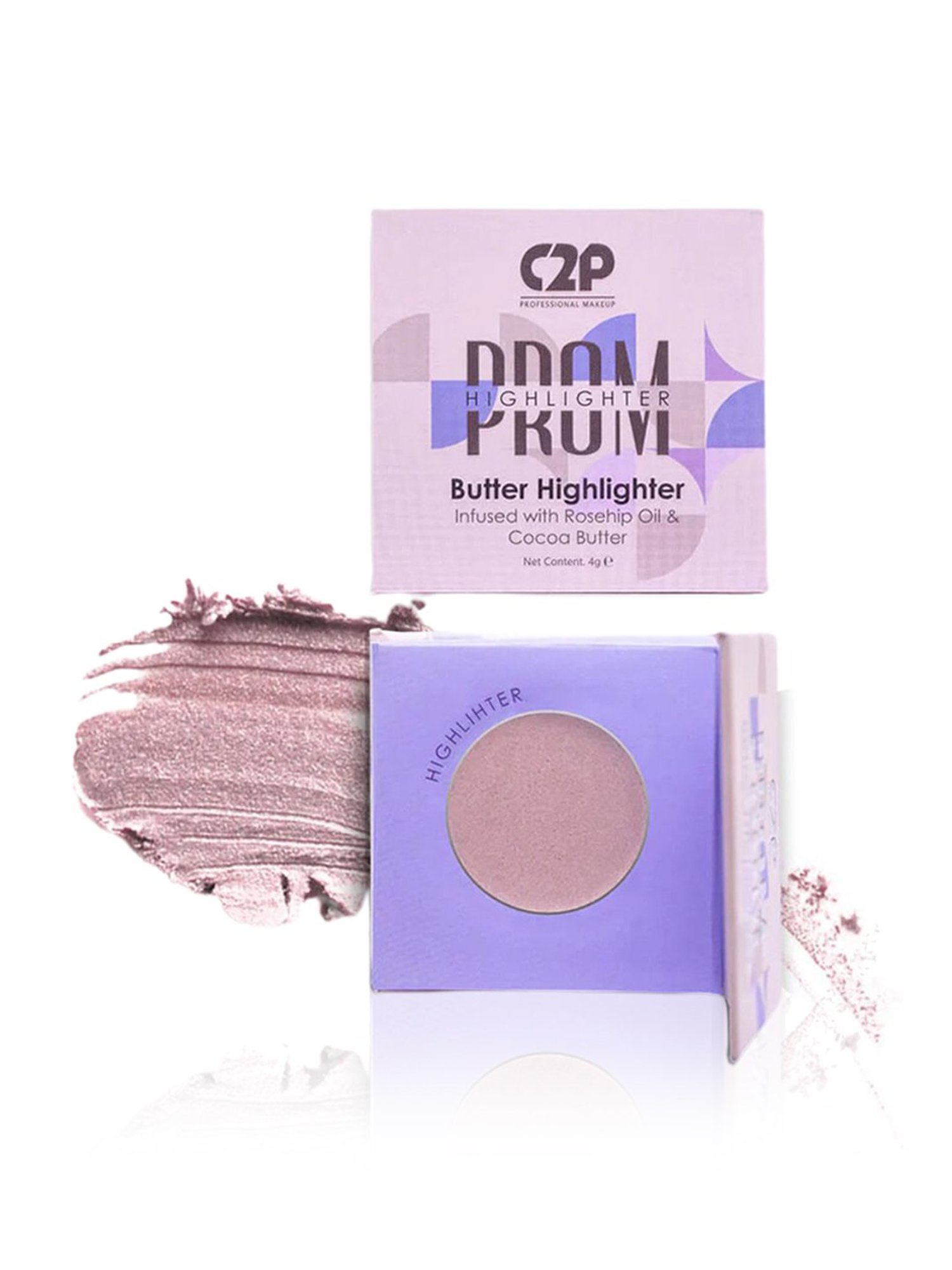 C2P PROFESSIONAL MAKEUP Prom Butter Highlighter Rose Quartz 01 - 4 gm