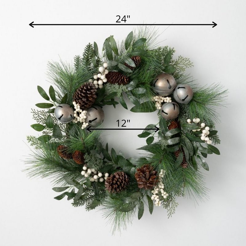 Sullivans Bell & Berry Artificial Wreath 24"H Green