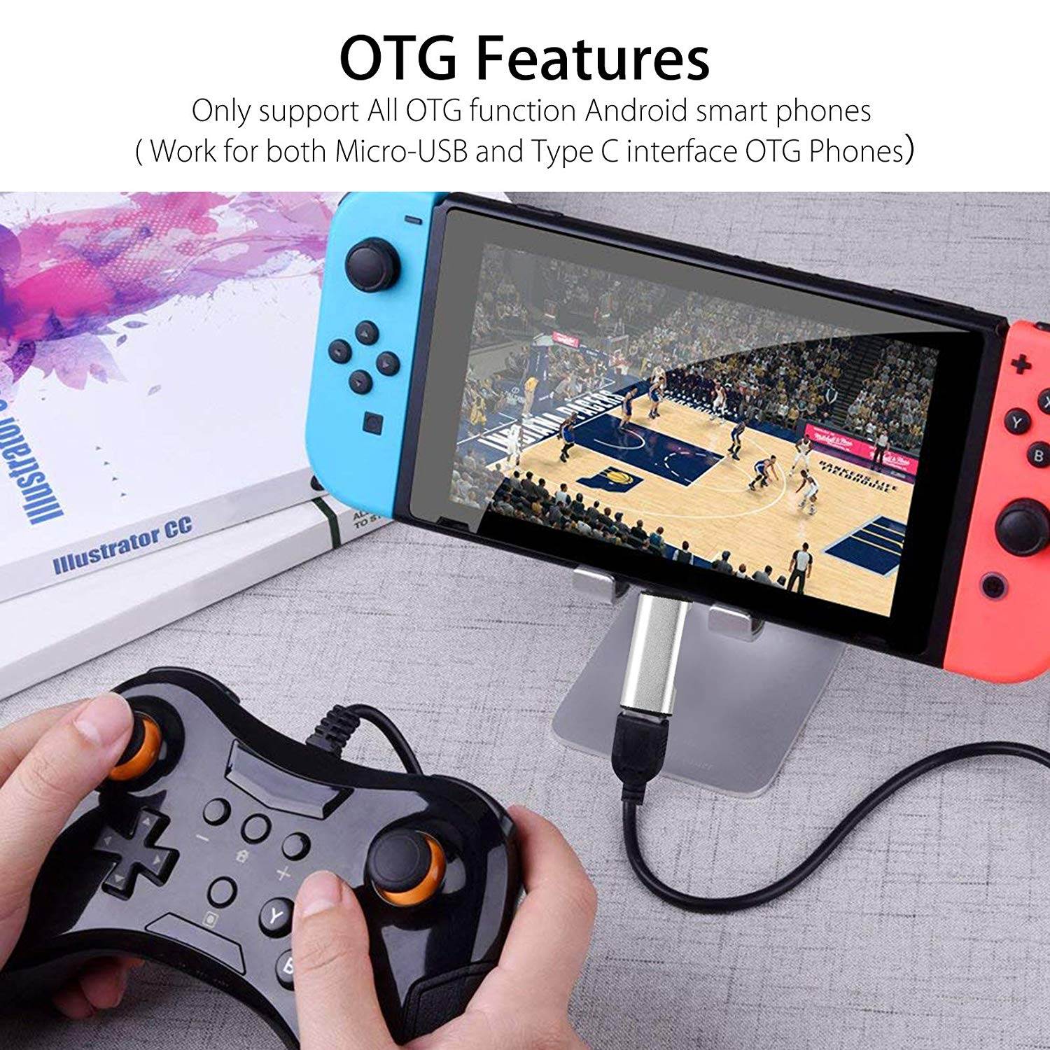 3 in 2 Type-C / USB / Micro USB to SD/TF Card Reader for Android Apple, 3-in-2 USB-C USB Micro, Fast SD TF Reader, Aluminum Alloy Shell, Portable Design.