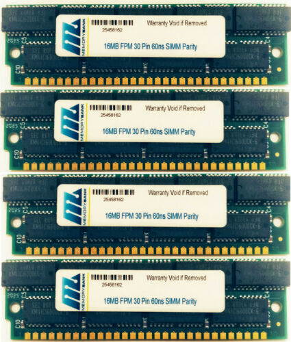 64MB (4 X 16MB) FPM PARITY 60NS SIMM 30-PIN 5V 16X9 MEMORY RAM
