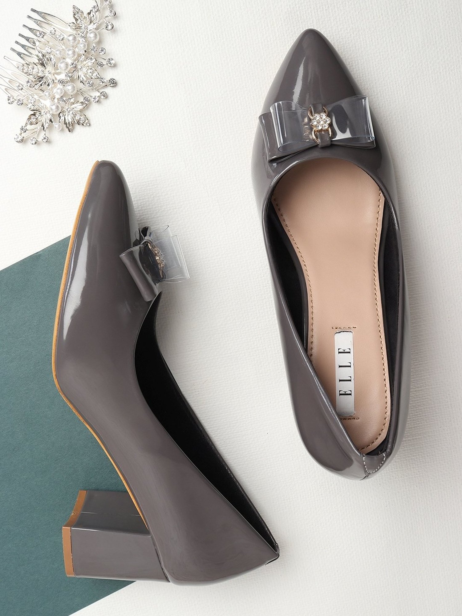 Elle Women's Grey Casual Pumps