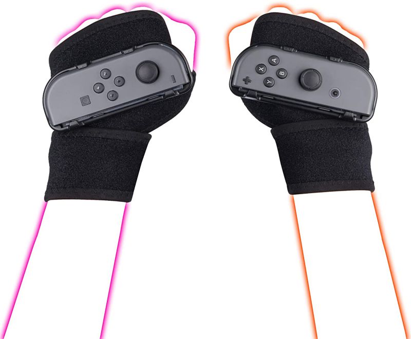 Wristband is suitable for Just Dance 2021 2020 2019 switch, hands-free elastic wristband, suitable for Nintnedo Switch dance accessories, a pair of JoyCon grips (black), adult version