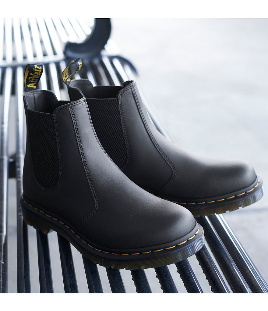 Dr. Martens Women's 2976 Nappa Leather Block Heel Lug Sole Chelsea Booties