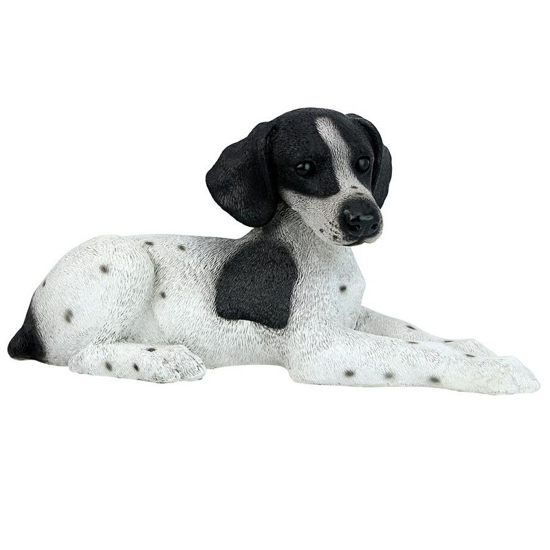 Design Toscano Black & White Pointer Puppy Dog Statue - White