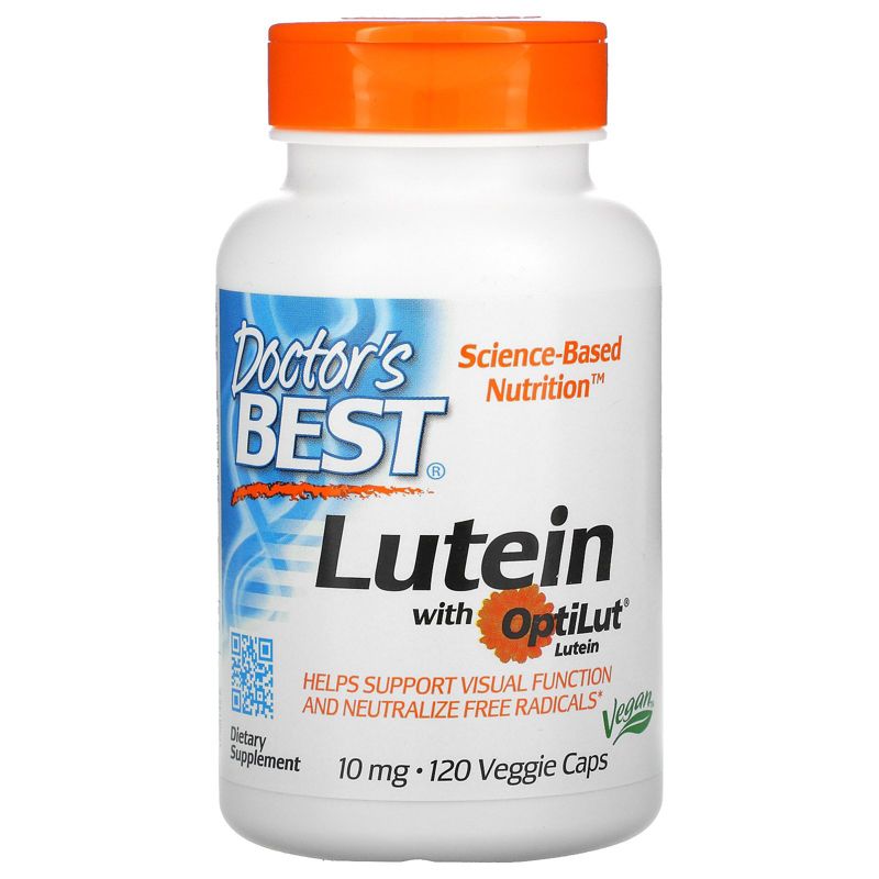 Doctor's Best Lutein with OptiLut, 10 mg, 120 Veggie Caps, Dietary Supplements