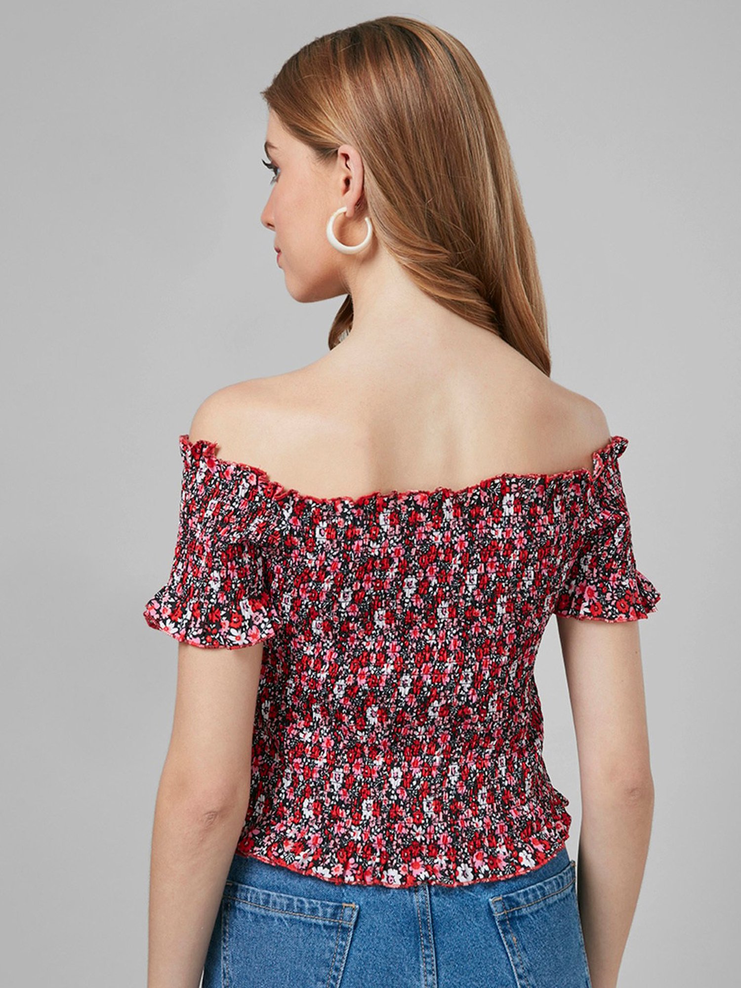 Style Quotient Multicolor Floral Print Crop Top