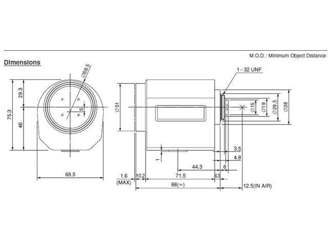 Computar Ganz High Quality CCTV Camera Lens T10Z5712DC 1/3" 5.7-57mm f1.2 10X Motorized Zoom, DC Auto Iris w/ 4-pin mini connector (CS Mount)