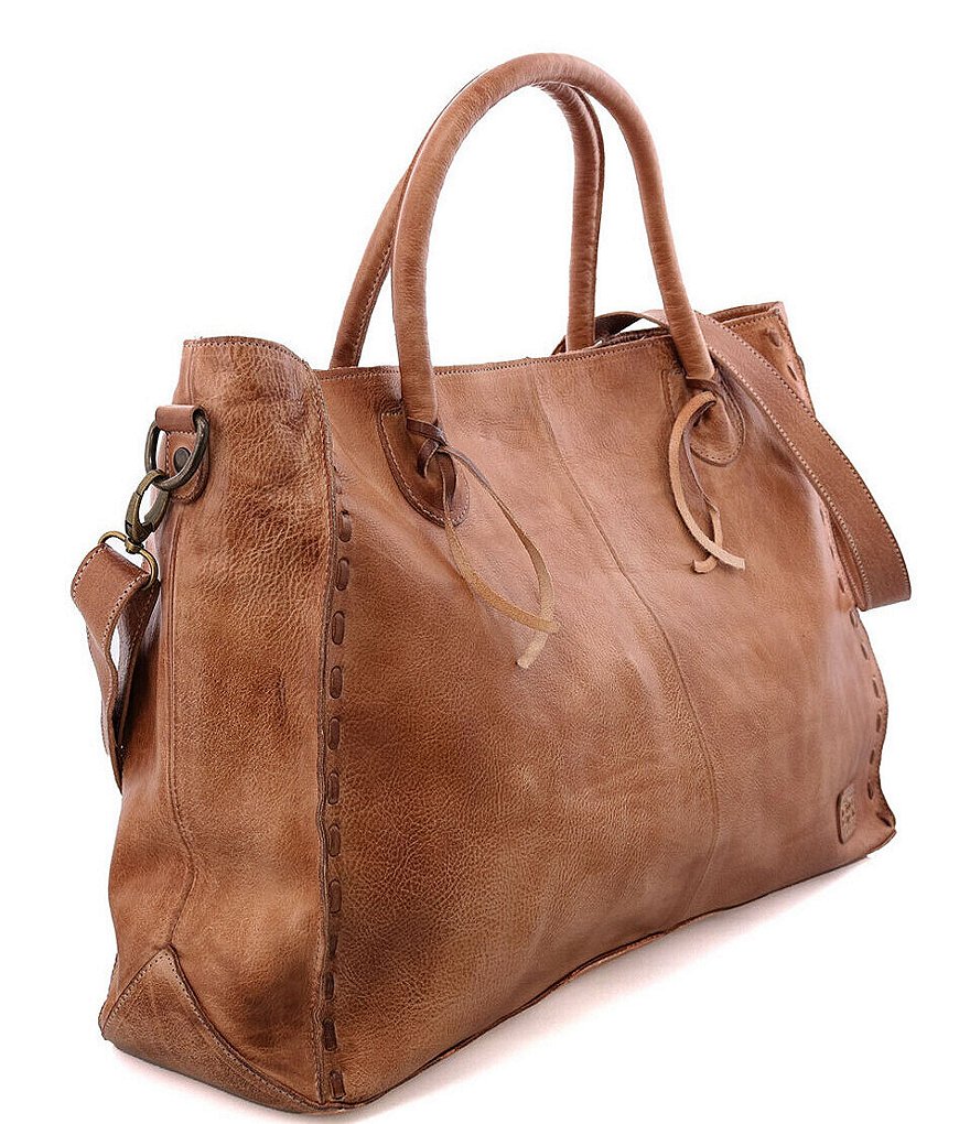 Bed Stu Rockaway Stitch-Detail Distressed Satchel Bag