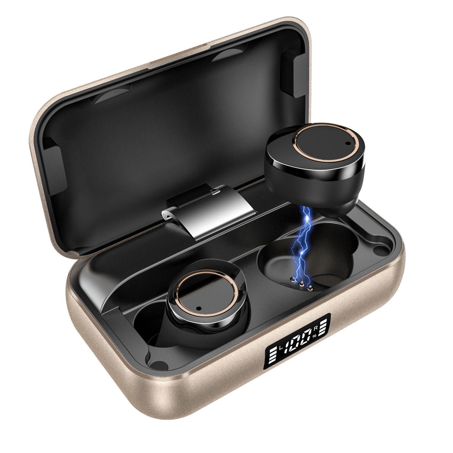 5pcs TWS Bluetooth 5.0 Wireless Earbuds With 4000Amh Charging Case IPX7 Waterproof TWS Stereo Headphones in-Ear Built-in Mic Headset Premium Sound with Deep Bass for Sport - Black