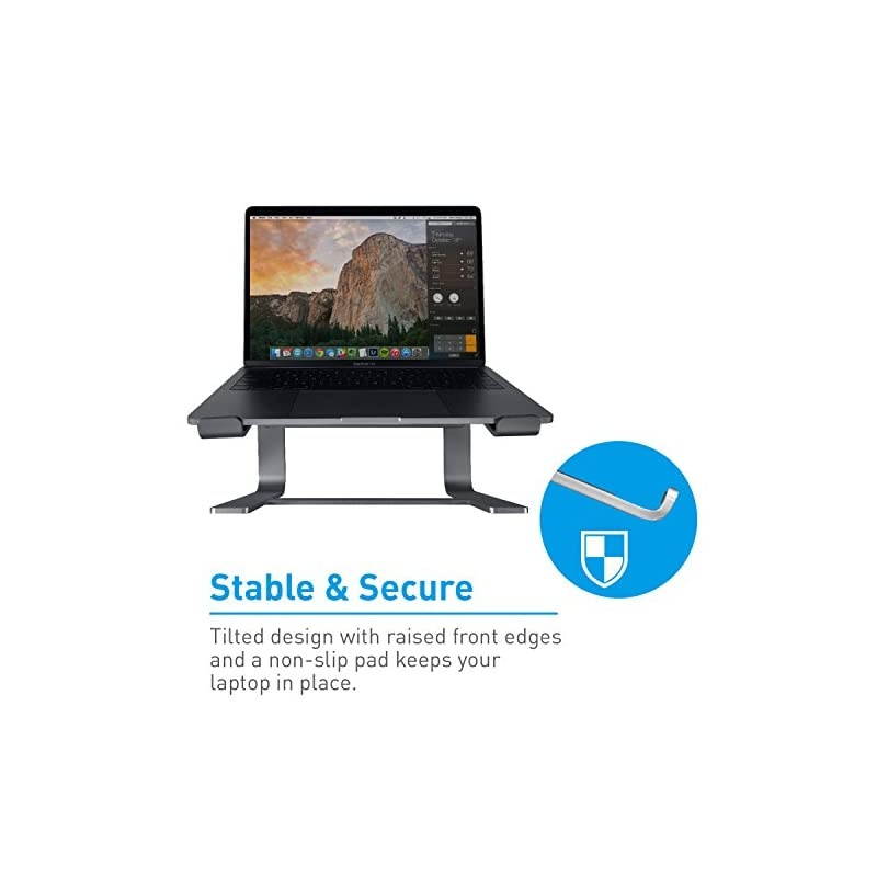 Aluminum Laptop Stand for Desk - Works with all Macbook /Pro/Air & Laptops between 10&rdquo; to 17.3&rdquo; - Sleek and Sturdy Laptop Riser - (ASTANDSG), Space Gray