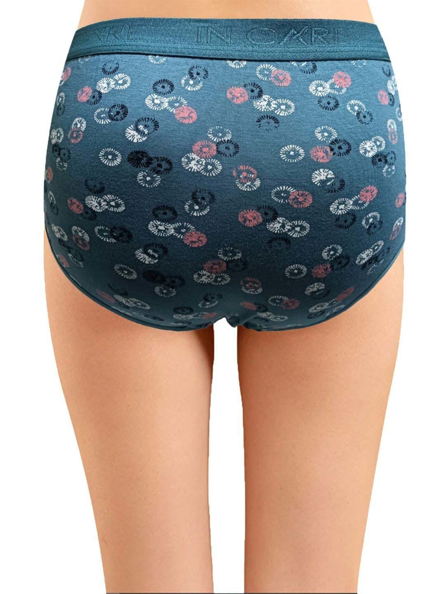 IN CARE Pink & Blue Cotton Printed Hipster Panties - Pack Of 3