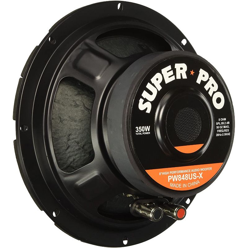 Pyramid PW848USX Powerful 8 Inch 350 Watt 8 Ohm High Performance Vehicle Car Audio Subwoofer Speaker System with 3.5 Inch Mounting Depth, Black