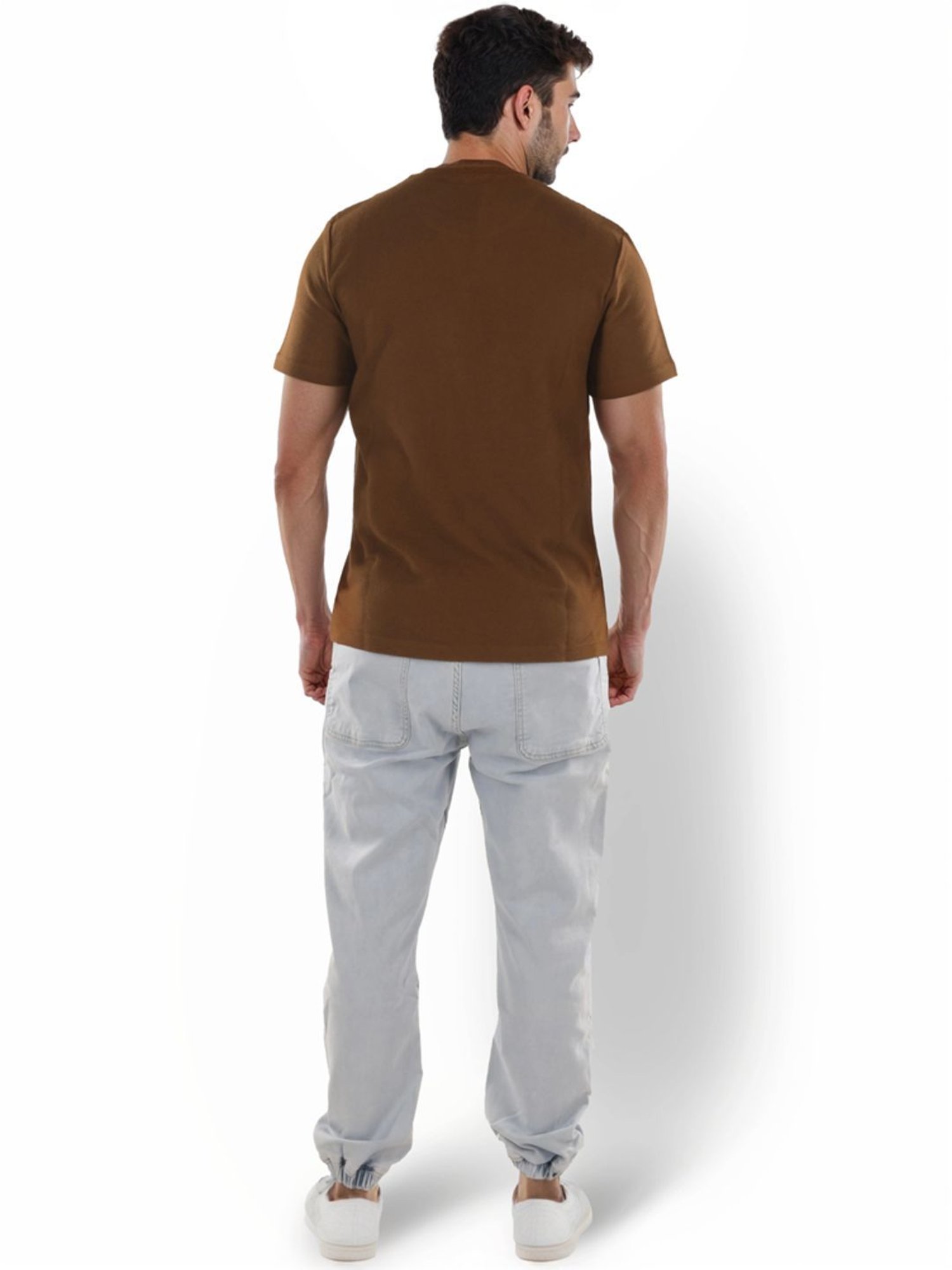 Celio* Dk Brown Regular Fit T-Shirt