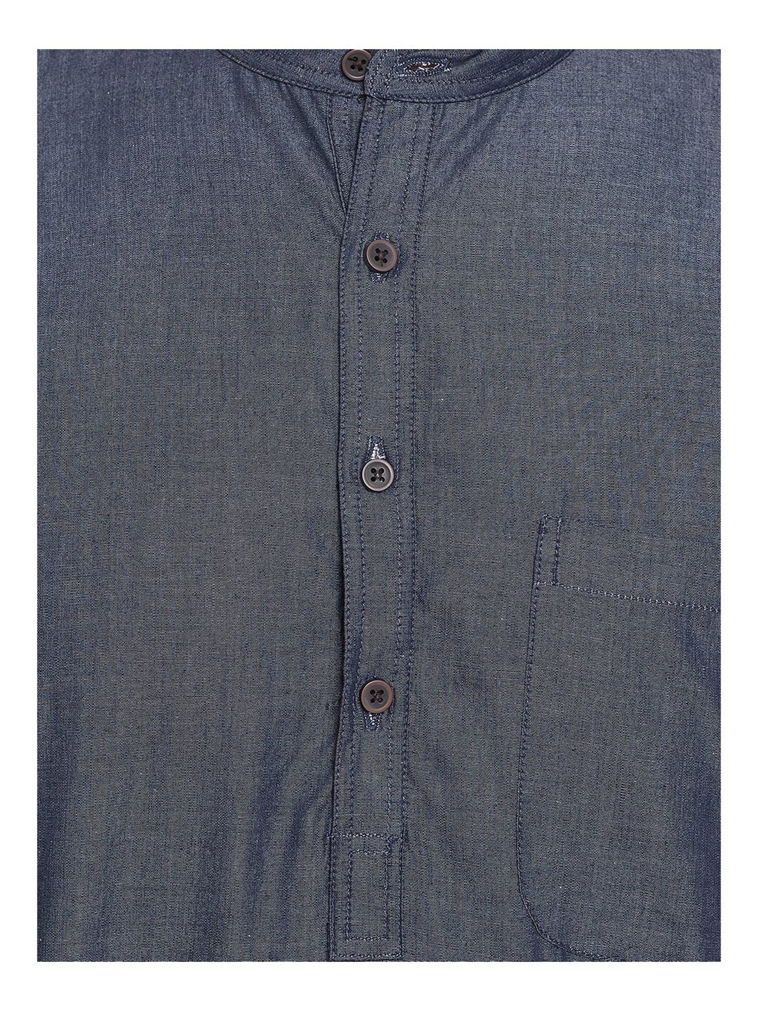 Even Navy Cotton Regular Fit Kurta