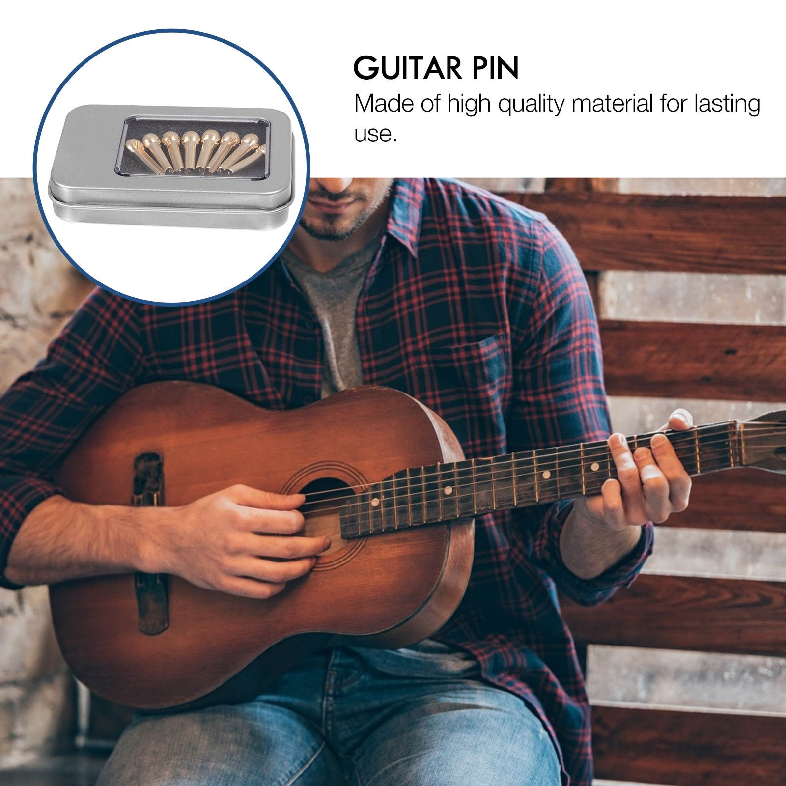 8pcs Copper Guitar Pin Brass String Studs Guitar Accessories (Mixed Color)