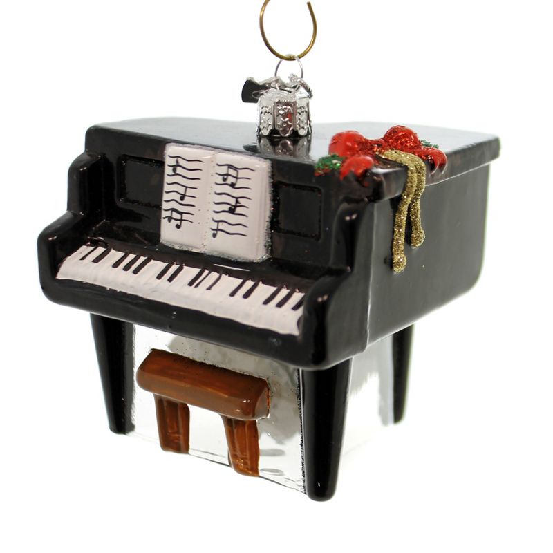 Noble Gems Black Piano Ornament Glass Christmas Keys Music  -  Tree Ornaments