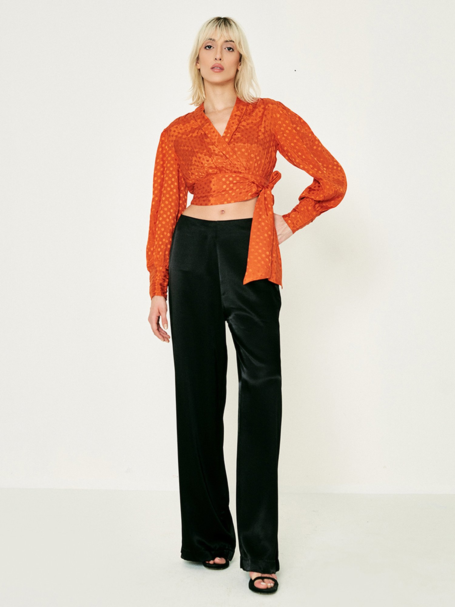 Cover Story Orange Crop Top