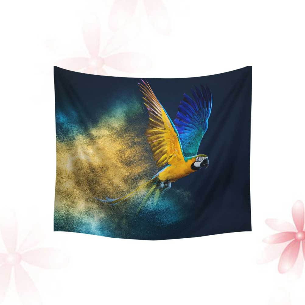 1PC 150x130cm Bird Pattern Tapestry Parrot Digital Wall Hanging Polyester Backdrop Decor for Home (Pattern 1)