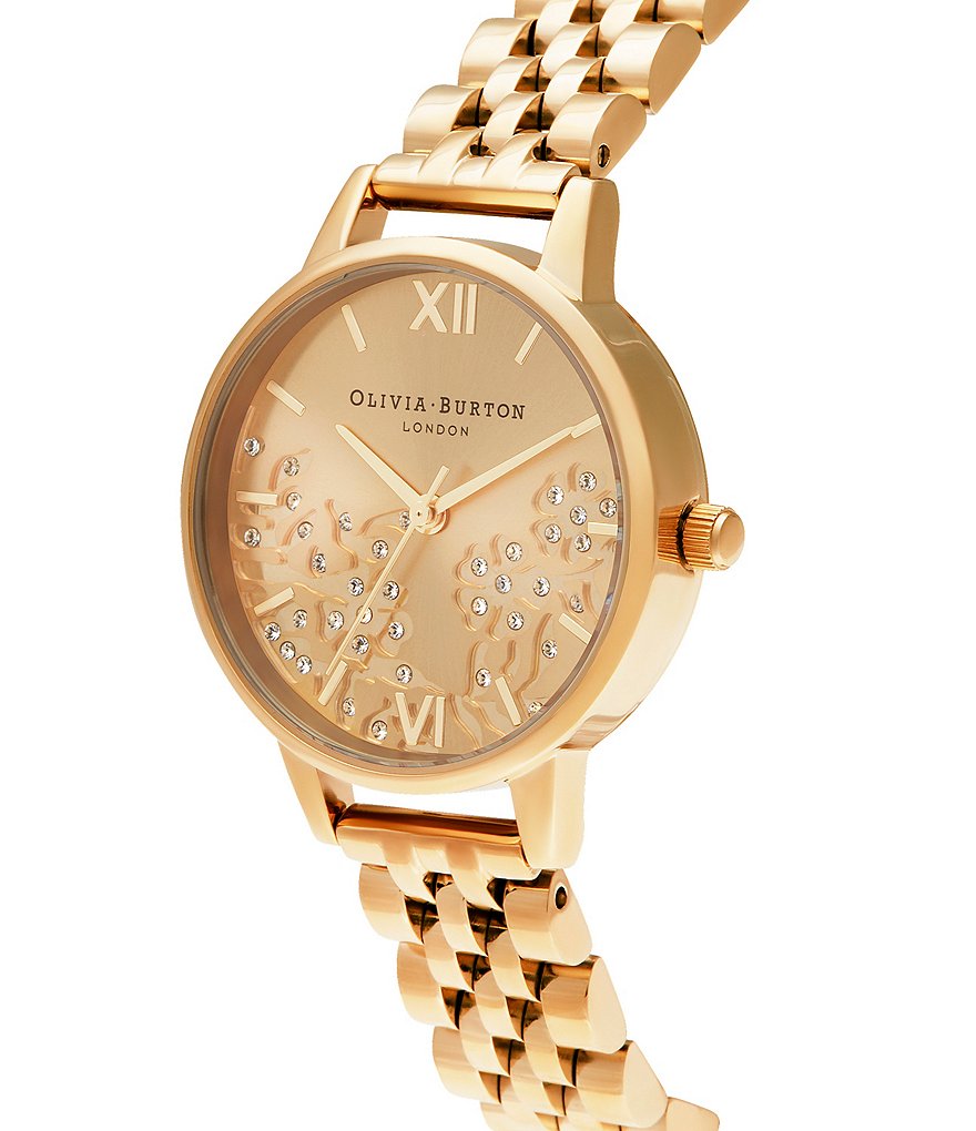 Olivia Burton Bejewelled Lace Gold Bracelet Watch