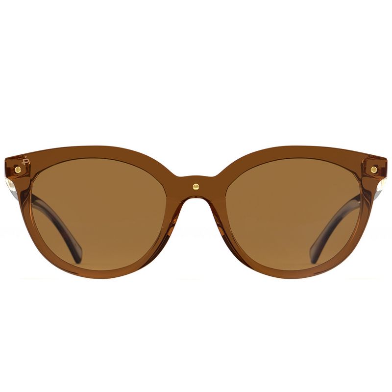 Priv'e Revaux The Casablanca  Unisex Round Polarized Sunglasses Chestnut Brown 143mm