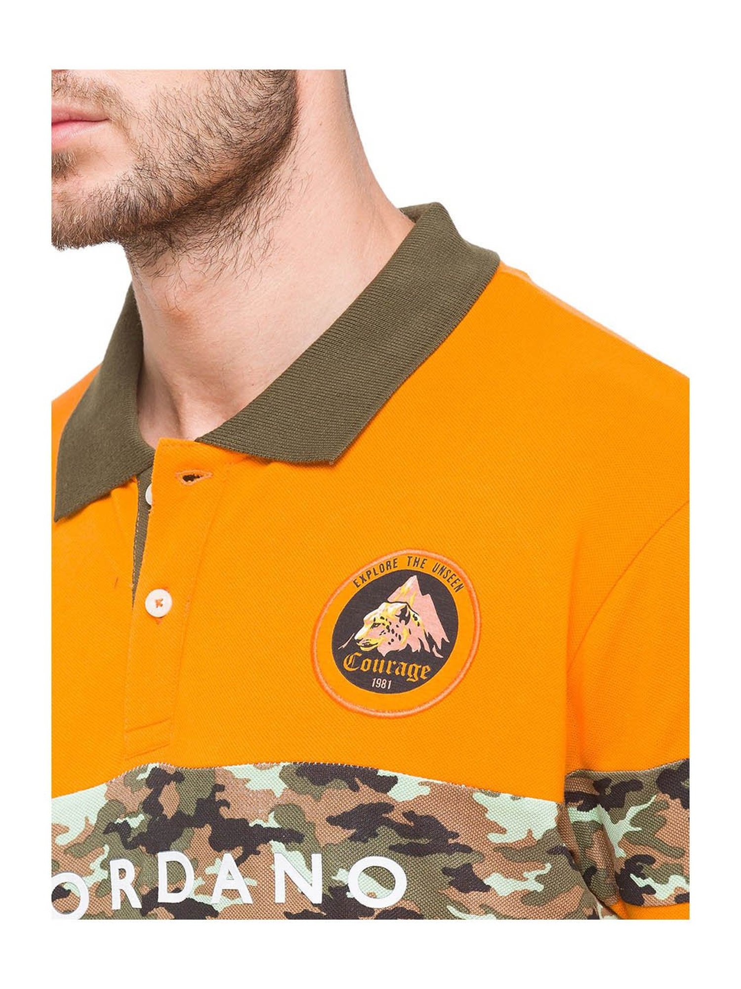 Giordano Orange Slim Fit Polo T-Shirt