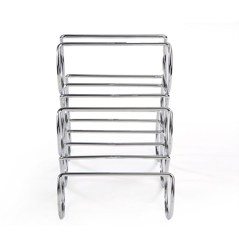 Mind Reader Steel Framed Pyramid Shaped Wine Bottle Holder Organizer, Silver