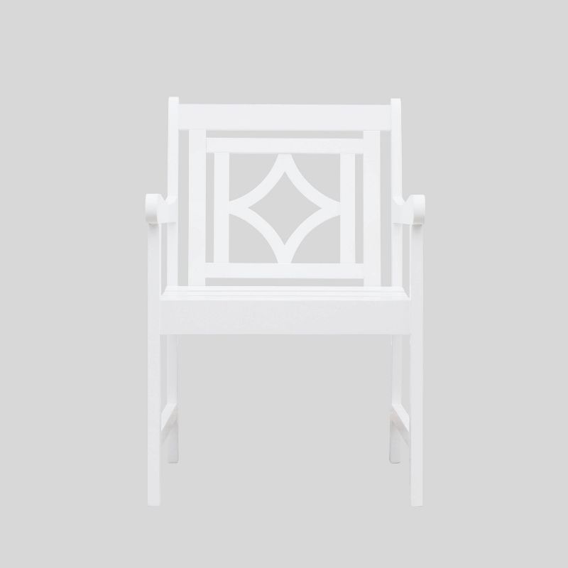 Bradley 5pc Rectangle Wood Outdoor Patio Dining Set - White - Vifah