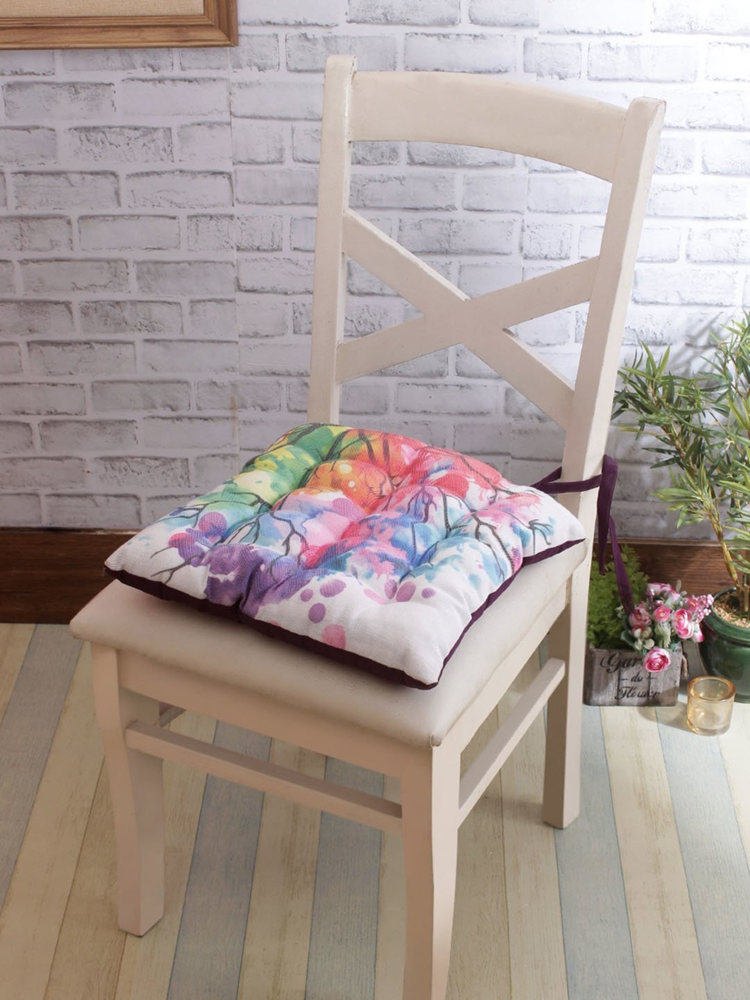 Romee Multi Polyester Abstract Chair Pads