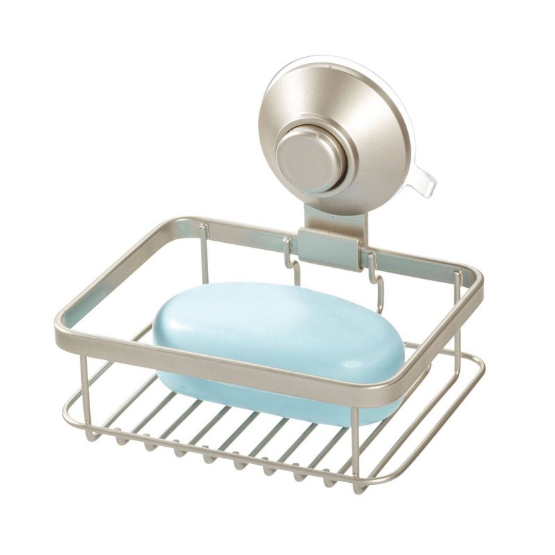 Everett Push Lock Suction Soap Dish Silver - iDESIGN