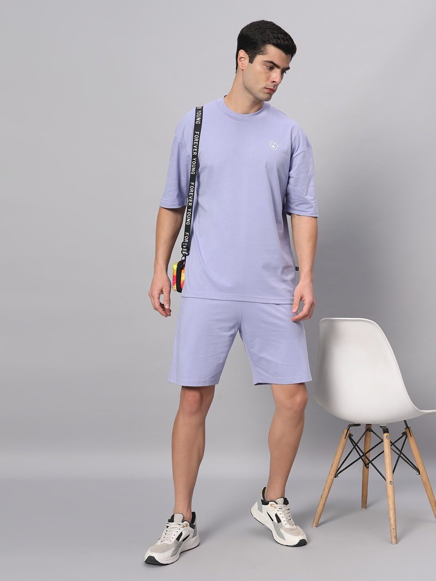 Griffel Lavender Cotton Loose Fit T-Shirt