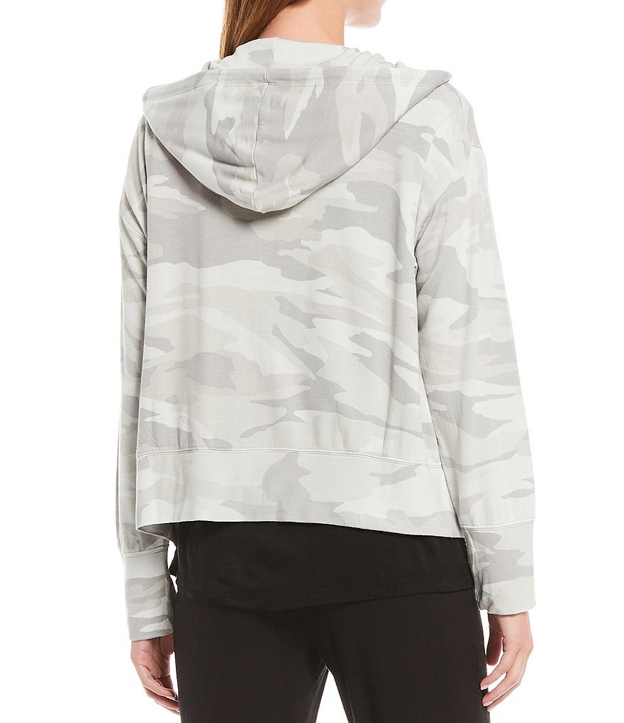 Splendid Knit Zip Up Drawstring Hoodie