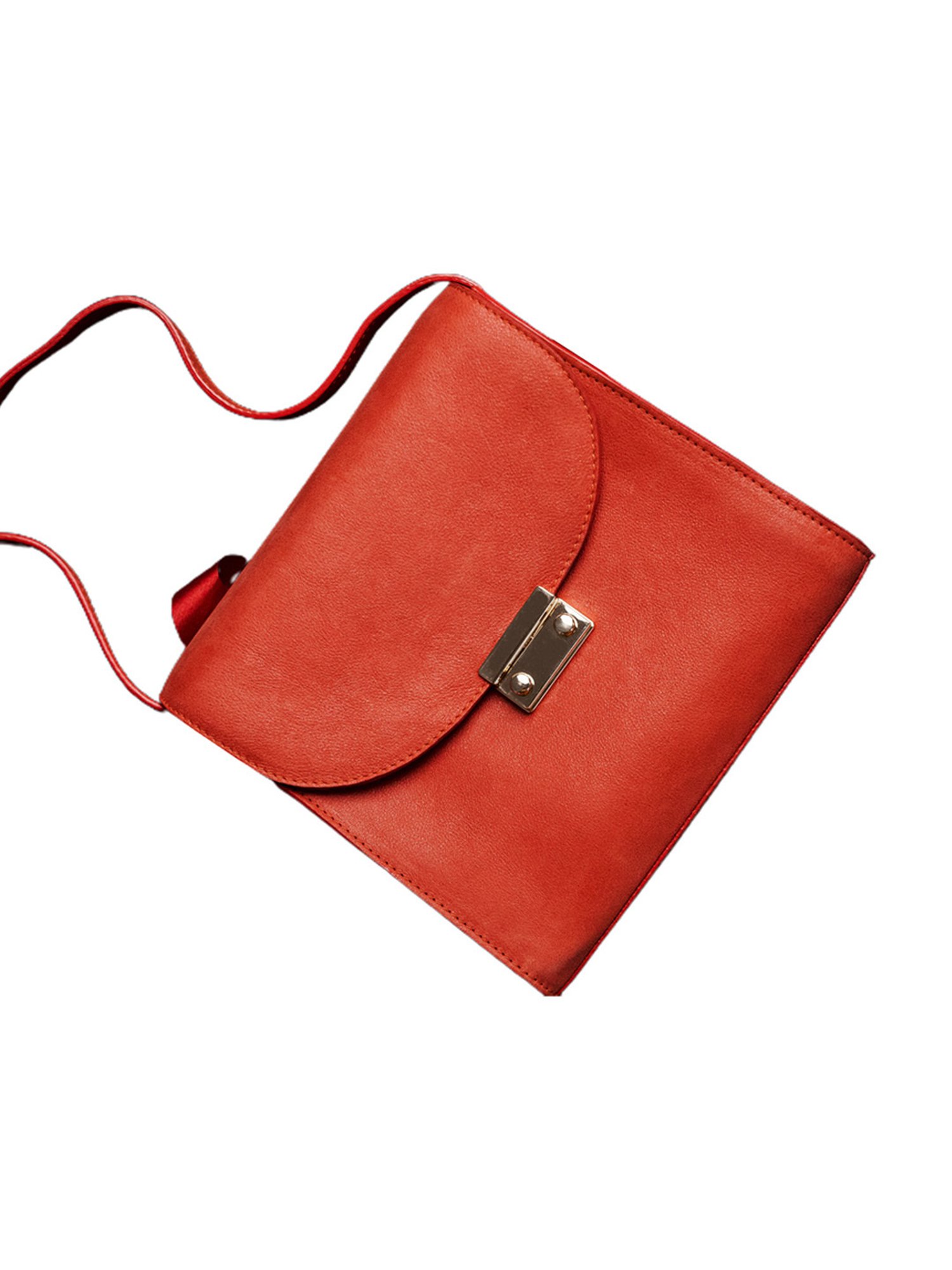 James Aston Ocean's Bloom Orange Medium Leather Cross Body Bag