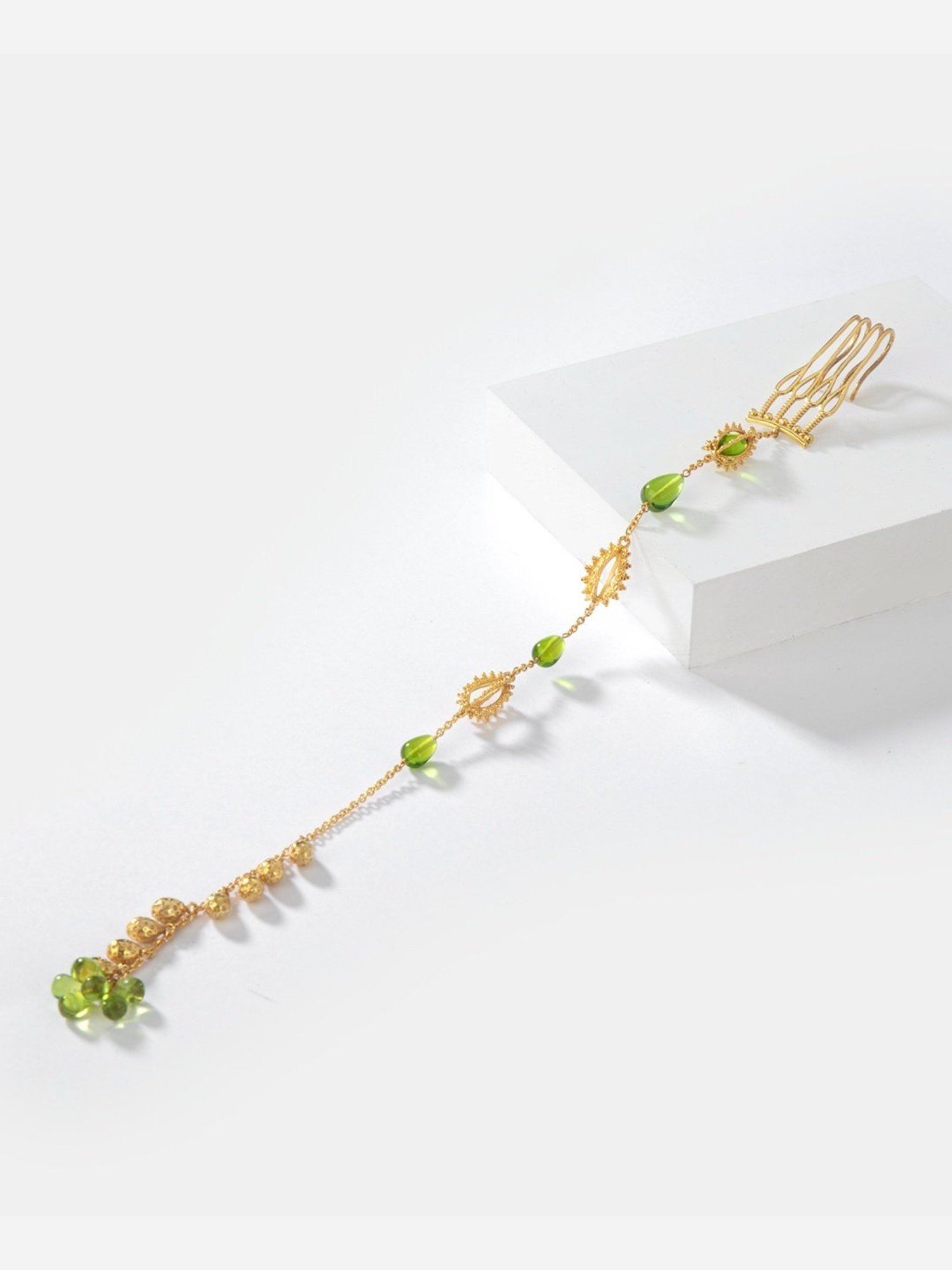 Shaya 92.5 Sterling Silver Opuntia Bloom Gold Plated Hair Chain