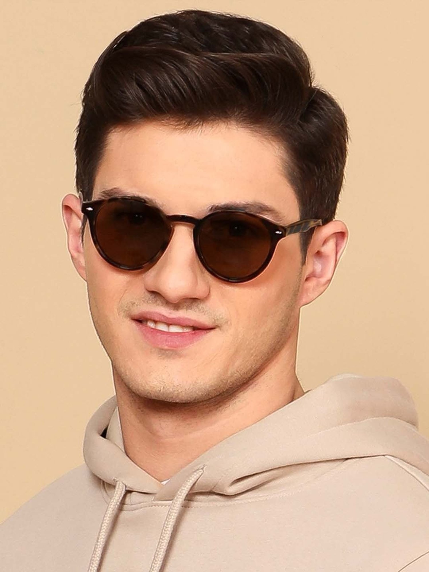 Vincent Chase by Lenskart VC S11744 Brown Polarized Round Sunglasses