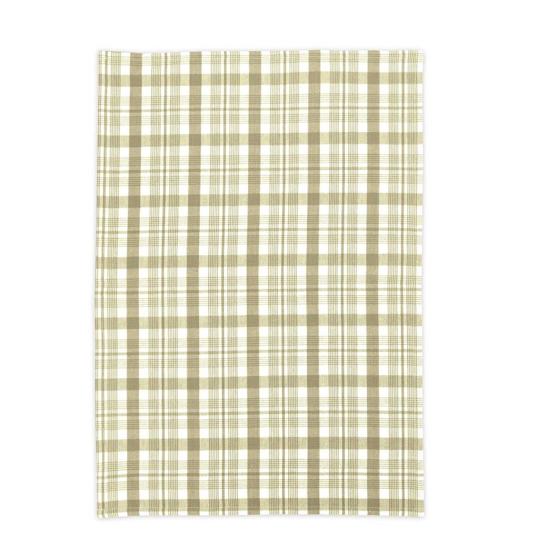 2pk Farmhouse Check Print Kitchen Towel Khaki - MU Kitchen