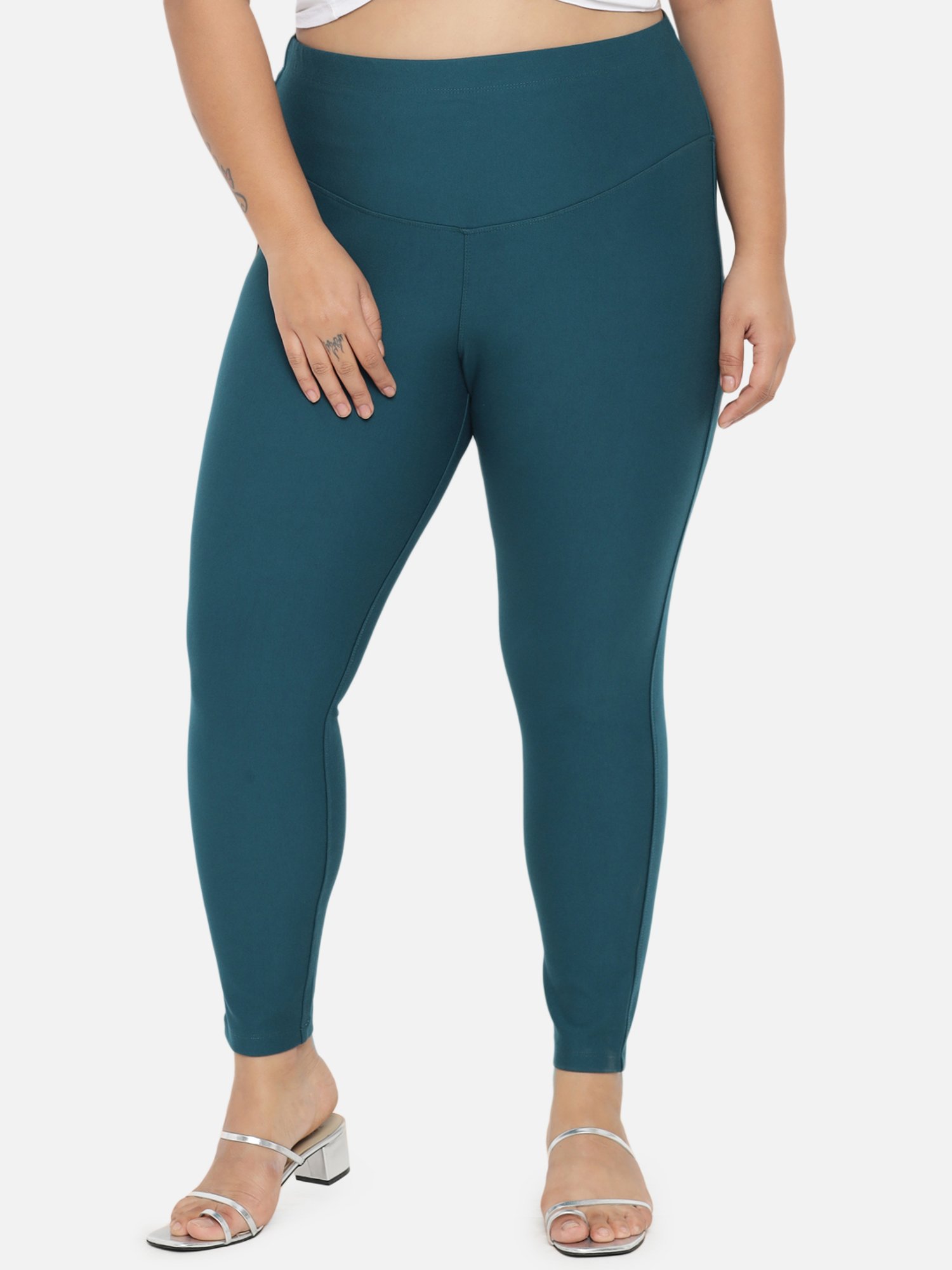 Amydus Teal Blue Mid Rise Jeggings