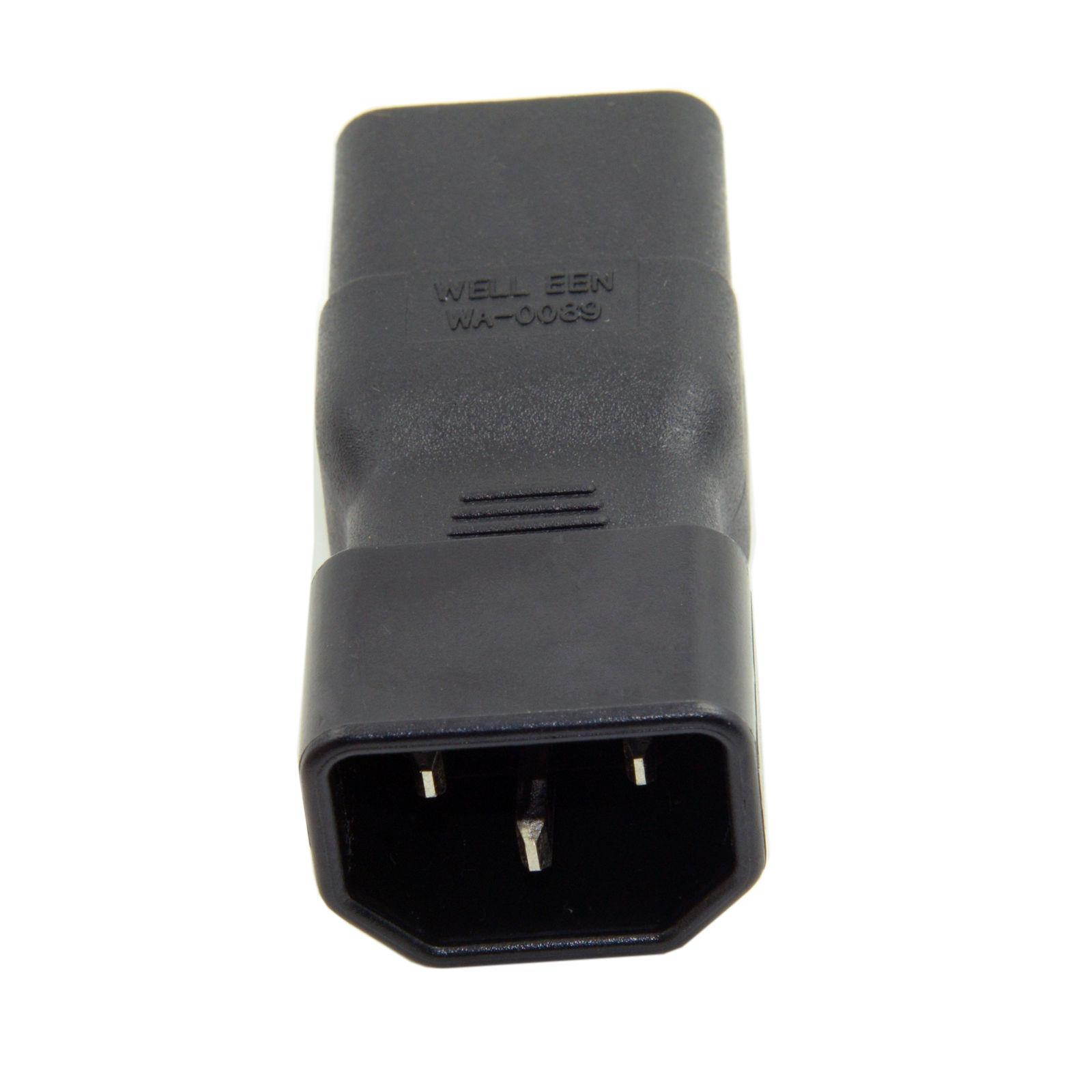 IEC320 Connector C14 to C19 Power Mains Extension Adapter Male to Female for PDU UPS PSU