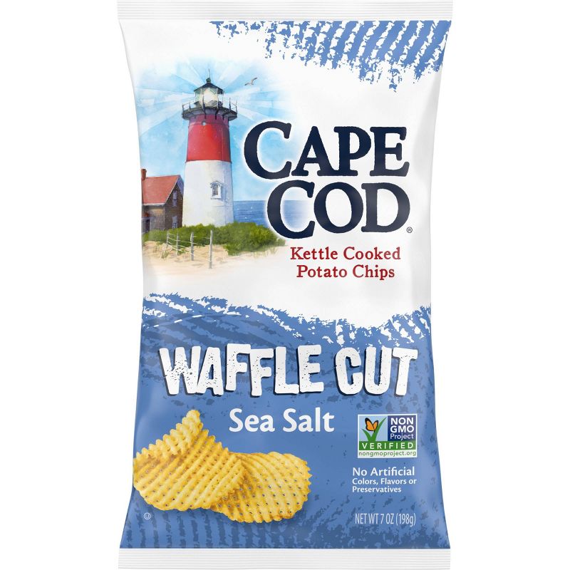 Cape Cod Sea Salt Flavored Kettle Cooked Waffle Cut Potato Chips - 7oz