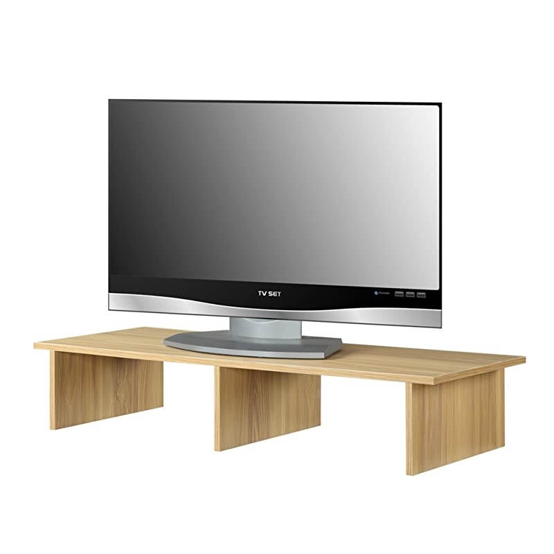 Large TV Monitor Riser Light Oak