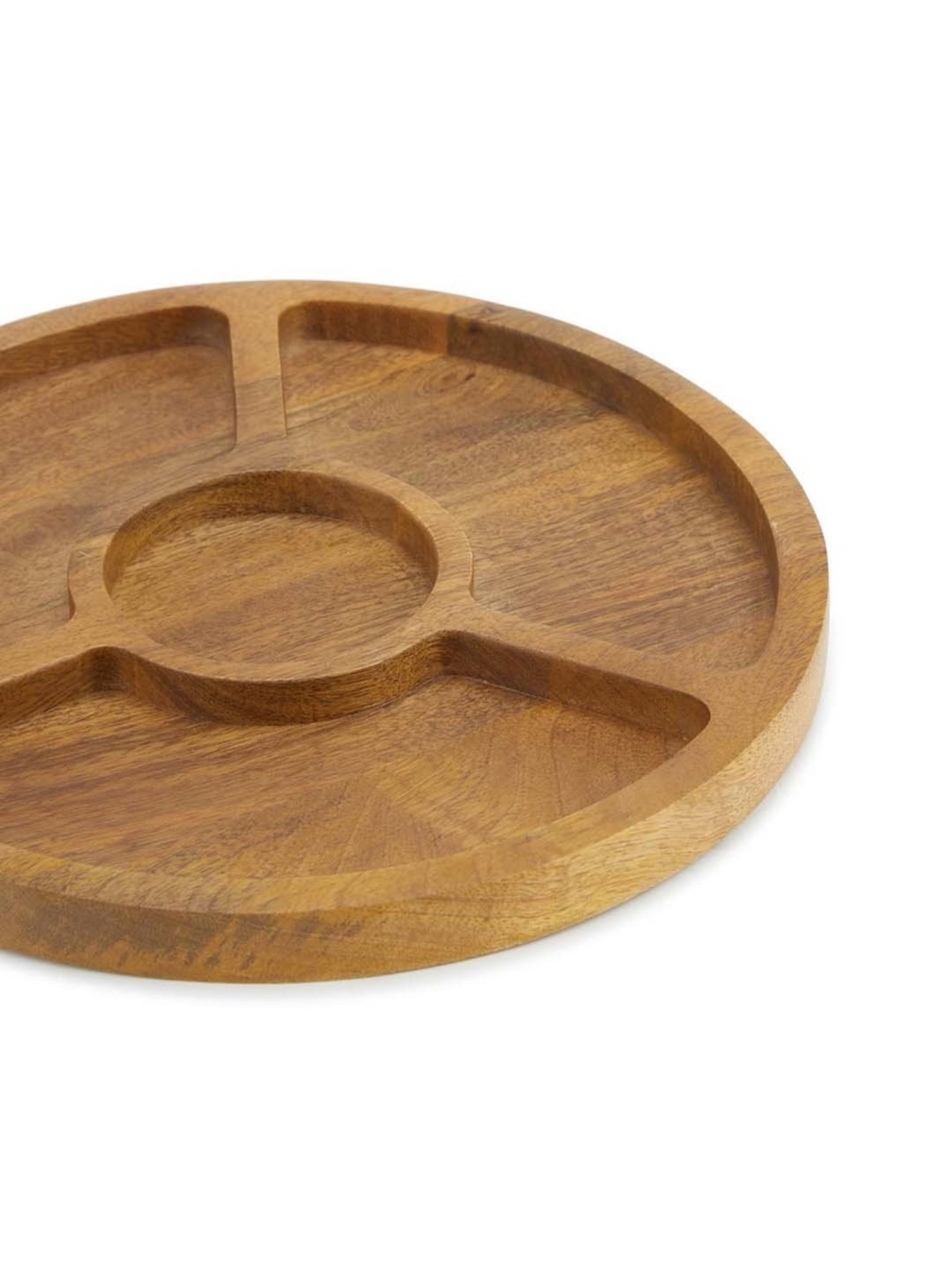 Fabindia Thar Natural Wood 1 Platter & 1 Dip Bowl