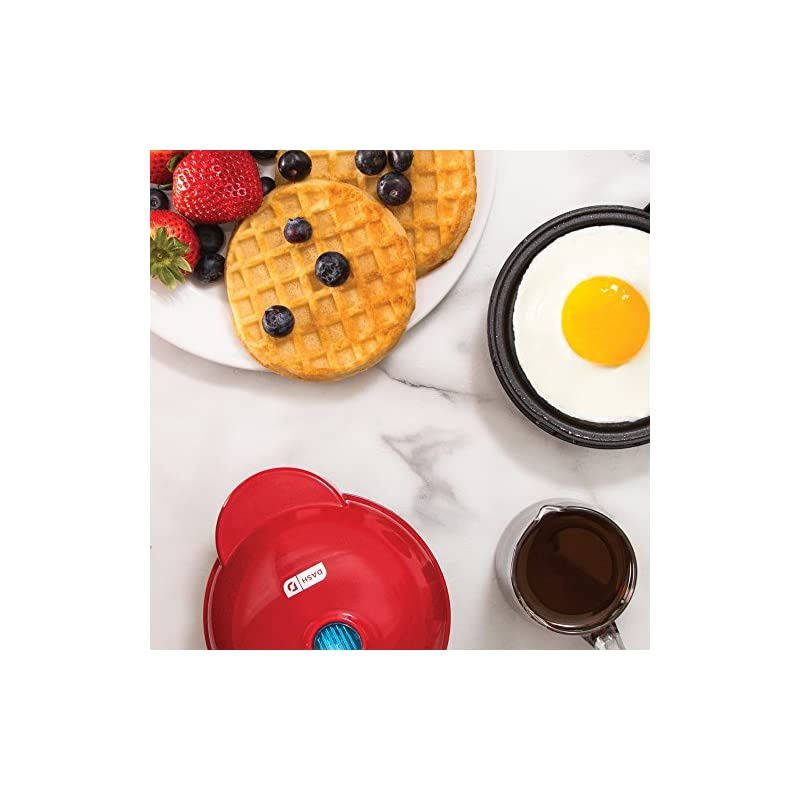 DMS001WH Mini Maker Electric Round Griddle for Individual Pancakes, Cookies, Eggs & other on the go Breakfast, Lunch & Snacks, White