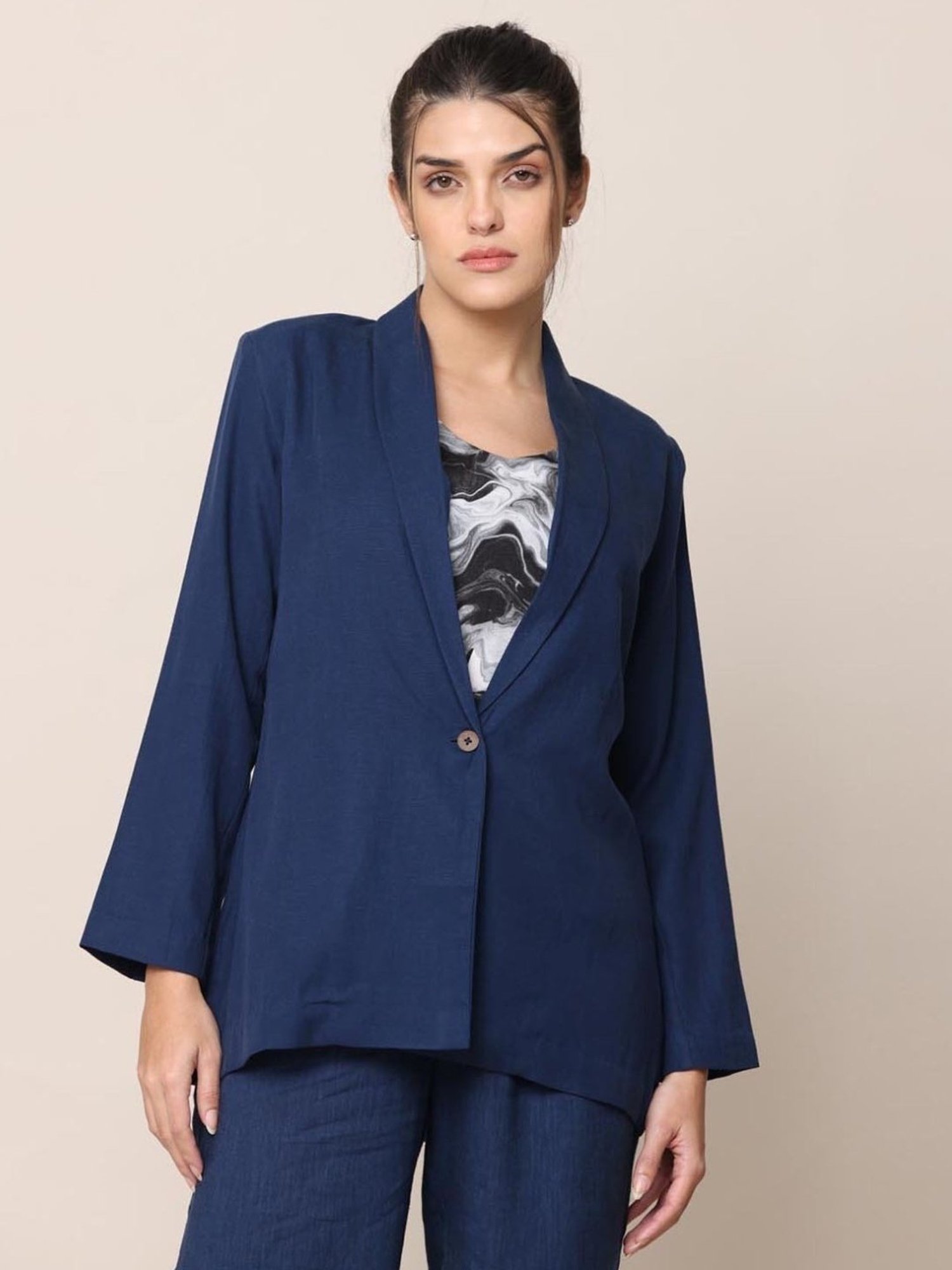 Saltpetre Classic Tencel All Season Navy Blue Blazer