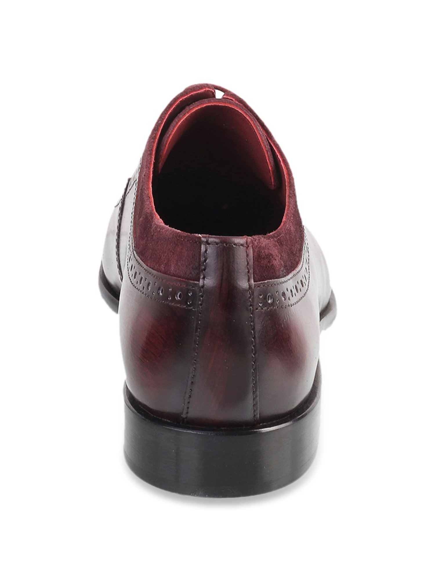 J. Fontini by Mochi Men's Maroon Shoe Lace-up