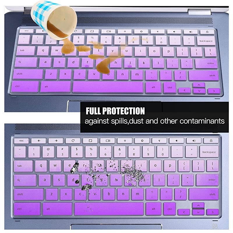 Chromebook 14 Keyboard Cover Skins Compatible with 2in1 14 Touchscreen ChromebookChromebook X360 TouchscreenChromebook 14DA 14BCA SeriesOmbre Purple