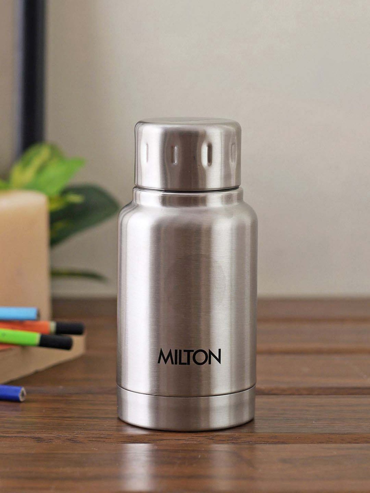 Milton Elfin Silver Stainless Steel Insulated Water Bottle (160 ml) - Set of 1