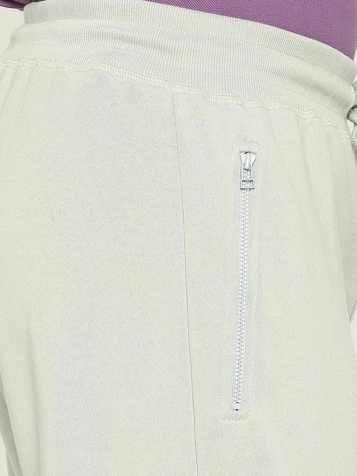 Basics Grey Cotton Jogger Fit Texture Joggers