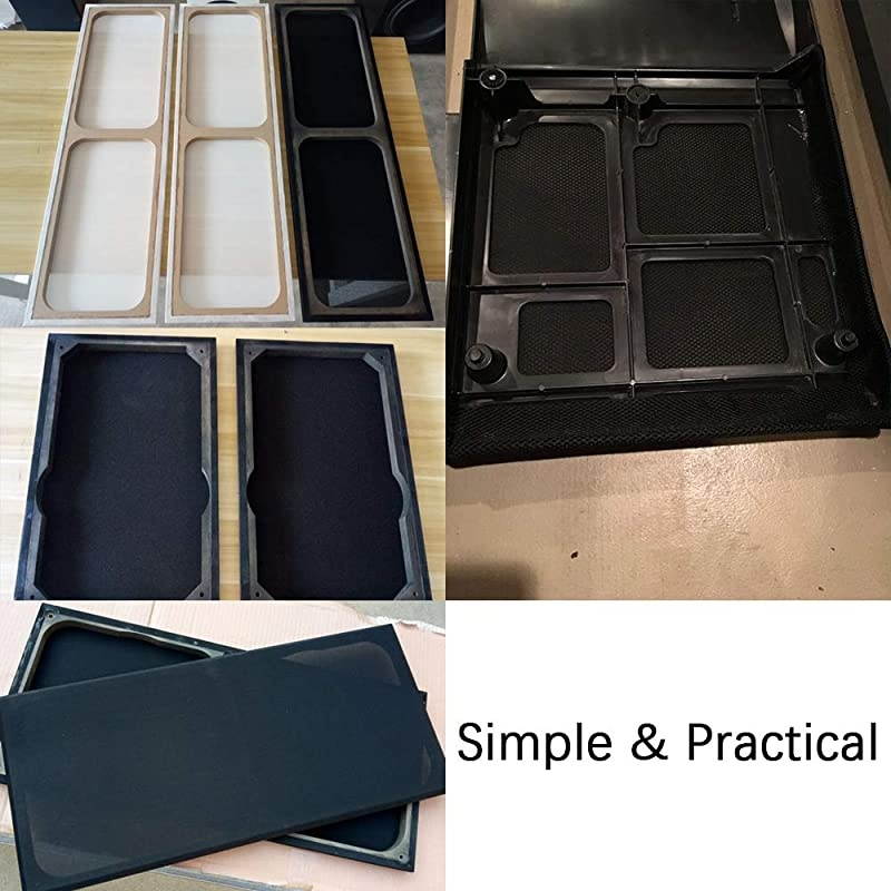 Grill Cloth Stereo Mesh Fabric for Repair Gray 55 x 20 in 140 x 50 cm