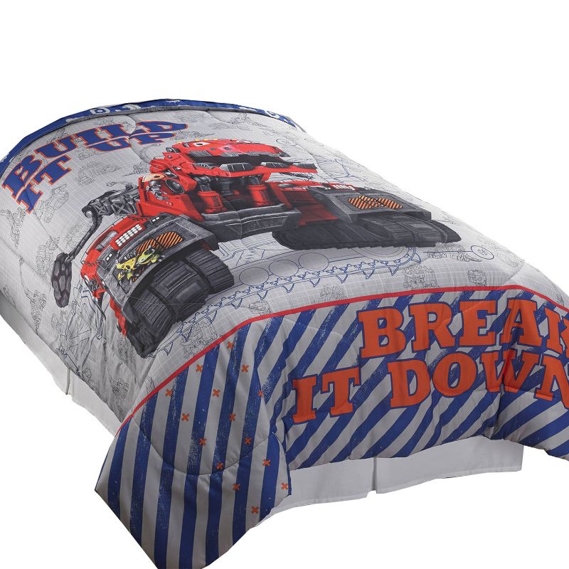 Twin-Full Comforter Build It Up Dinosaur Reptools Construction Robots Bedding - Dinotrux..