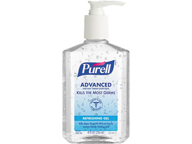 PURELL 9652-12CT Instant Hand Sanitizer, 8-oz. Pump Bottle, 12/Carton